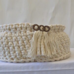 Cuenco crochet base fibro fácil