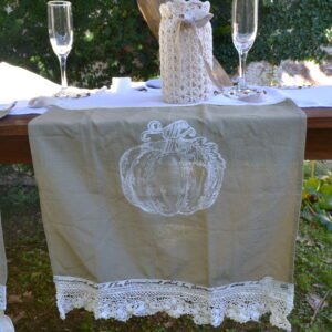 Repasador Colgante Tusor Zapallo Serigrafía